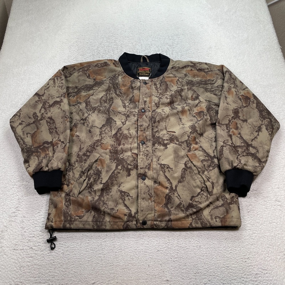 Stearns X Natural Gear Camo Bomber Jacket Men's Size Medium Dry Wear‎